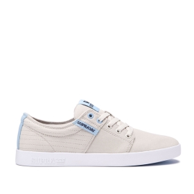 Supra Mens STACKS II Low Top Shoes Bone Stitch/white | US-12756